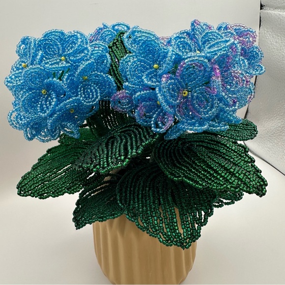 Handmade Beaded Hydrangea - Picture 2 of 5